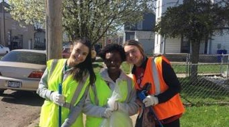 More than 100 volunteers participated in a Lindenwald cleanup event in April that removed about 600 pounds of trash, including four pounds of cigarette butts, from the neighborhood’s streets. CONTRIBUTED