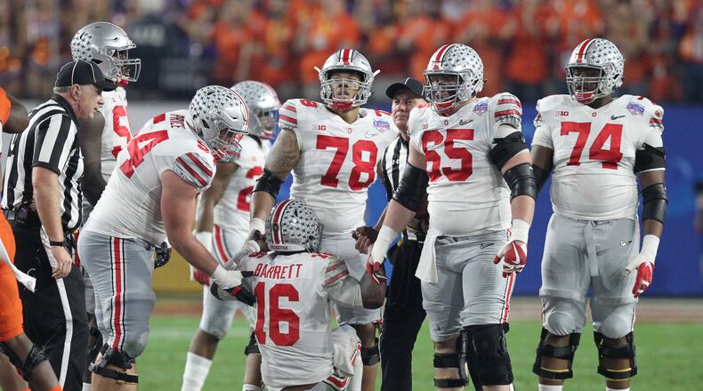 Clemson players dump Gatorade on coach Dabo Swinney after beating Ohio State in the Fiesta Bowl. David Jablonski/Staff