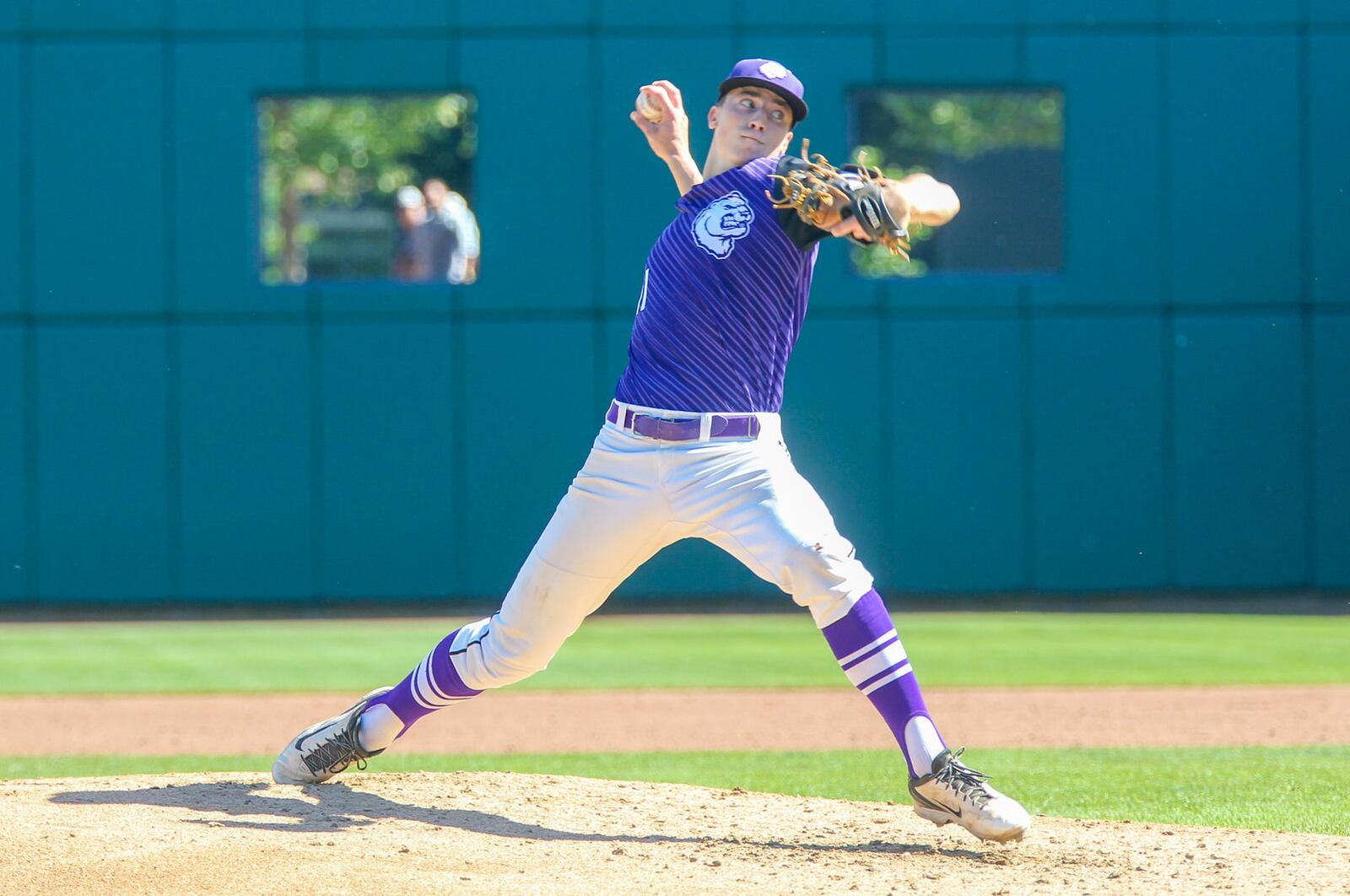 Massillon Jackson pitcher Kyle Nicolas is about to send a pitch toward the plate during Friday’s Division I state semifinal against Lakota West at Huntington Park in Columbus. GREG LYNCH/STAFF