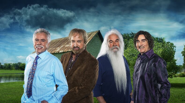 Recent Country Music Hall of Fame inductees the Oak Ridge Boys, (left to right) Joe Bonsall, Duane Allen, William Lee Golden and Richard Sterban, perform at Rose Music Center in Huber Heights on Saturday, July 30. CONTRIBUTED