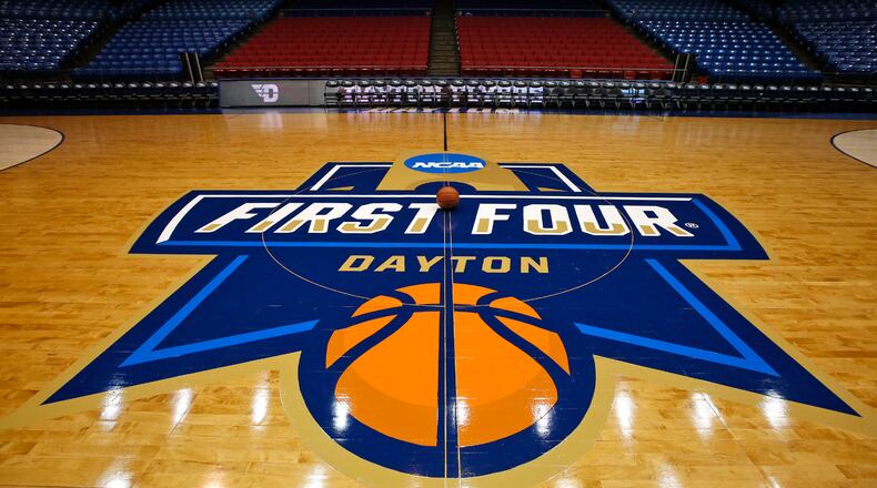 The floor at UD Arena before the First Four in 2016. TY GREENLEES/STAFF