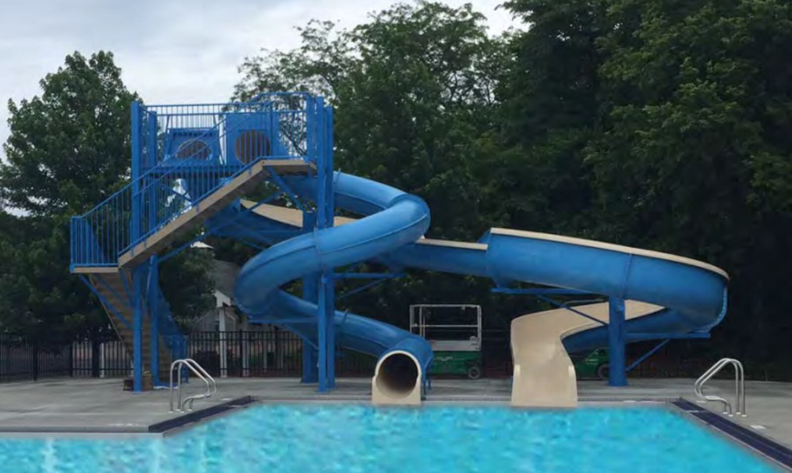 This double flume fiberglass water slide is one possible feature at the $3 million aquatic center at Atrium YMCA. SUBMITTED