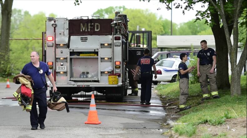 Middletown fire crews responded to a house fire in the 600 block of 14th Avenue Monday afternoon. Crews were called to the same address earlier in the day for a reported overdose. Nick Graham/Staff