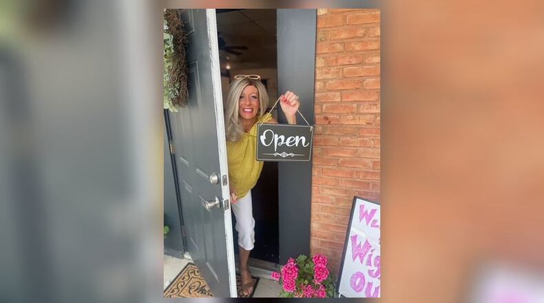 Carrie Kendall on opening day of her new boutique, "Wigging Out," June 7, 2023. CONTRIBUTED