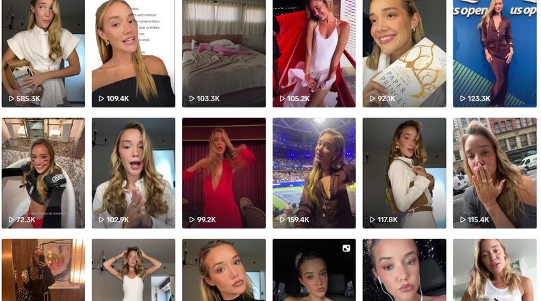Olivia Ponton, who has 7.6 million followers on TikTok, is the girlfriend of Joe Burrow, Cincinnati Bengals quarterback. TIKTOK SCREENSHOT