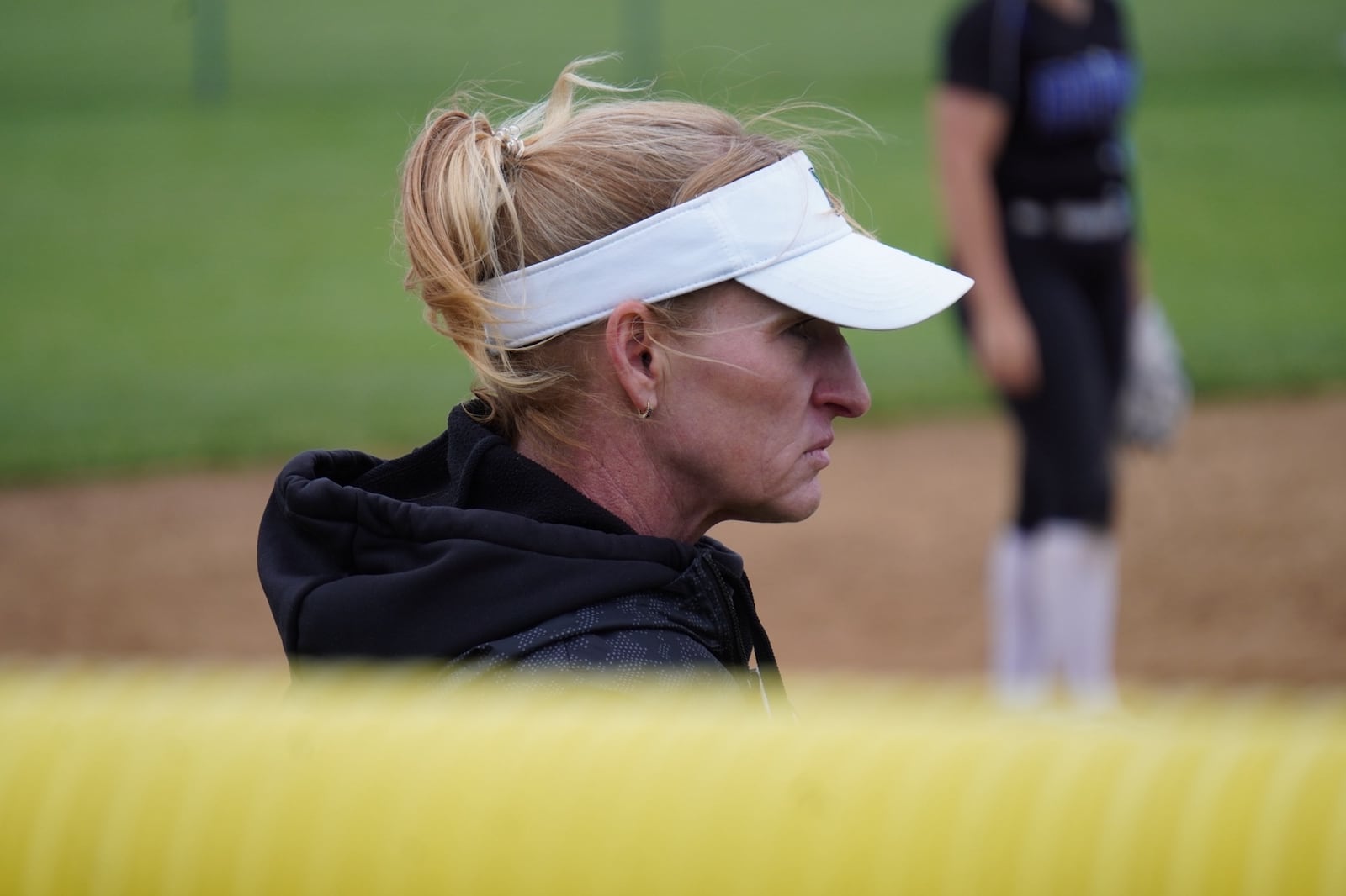 Mason High School coach Liann Muff looks on during the Comets' Division I district final game against Springboro on Thursday at Lebanon High School. CHRIS VOGT / CONTRIBUTED