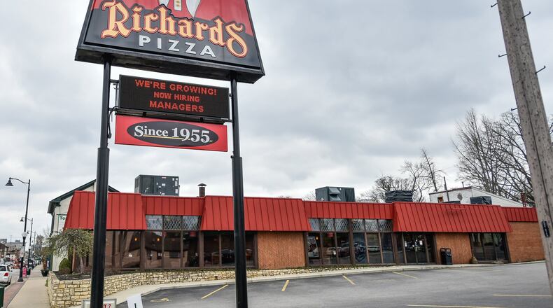 Richards Pizza plans to expand its Hamilton restaurant at 417 Main St., adding tacos and other Mexican food, and more seating, including outdoors. It will happen in phases. Richards has been serving steak sandwiches and pizza since 1955. NICK GRAHAM/STAFF