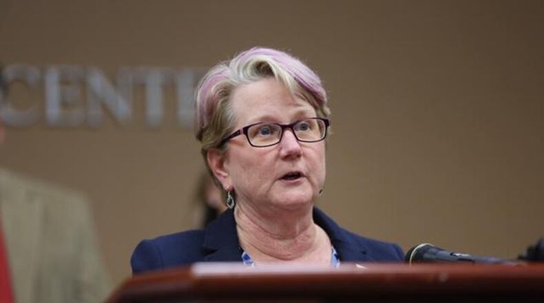 Butler County Health Commissioner Jennifer Bailer, during a news conference about the COVID-19 pandemic. (File Photo/Journal-News)