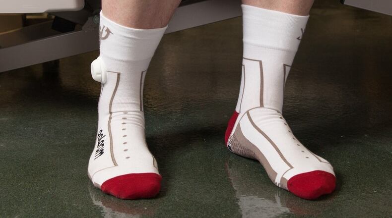 Palarum PUP (Patient is UP) SmartSocks are designed to prevent patient falls in hospital rooms. The technology was developed in Lebanon and is being used in several healthcare systems across the nation. CONTRIBUTED/PALARUM LLC