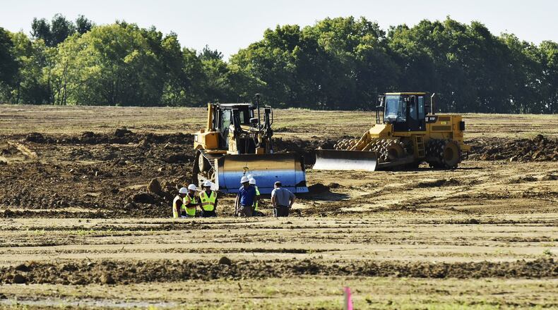 Construction work is underway Wednesday, Aug. 9, on the Kroger Marketplace at Ohio 4 at Kyles Station Road in Liberty Twp. NICK GRAHAM/STAFF