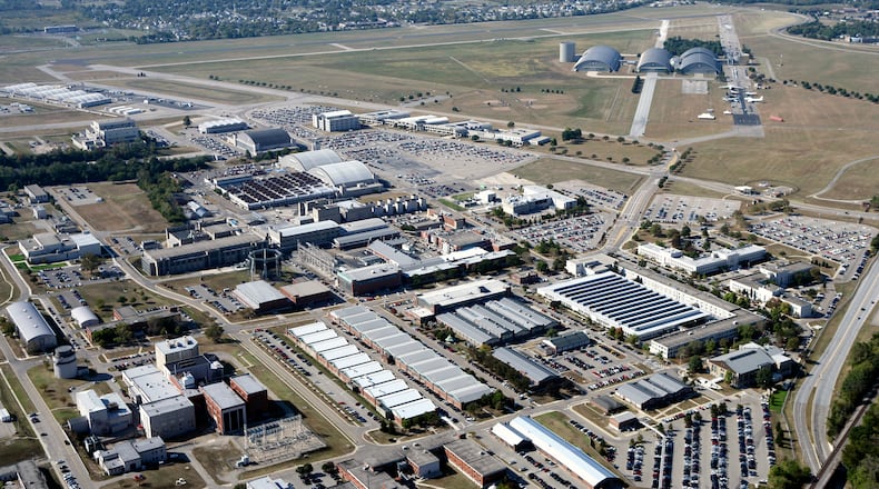Aerial view of Wright-Patterson Air Force Base Area B.