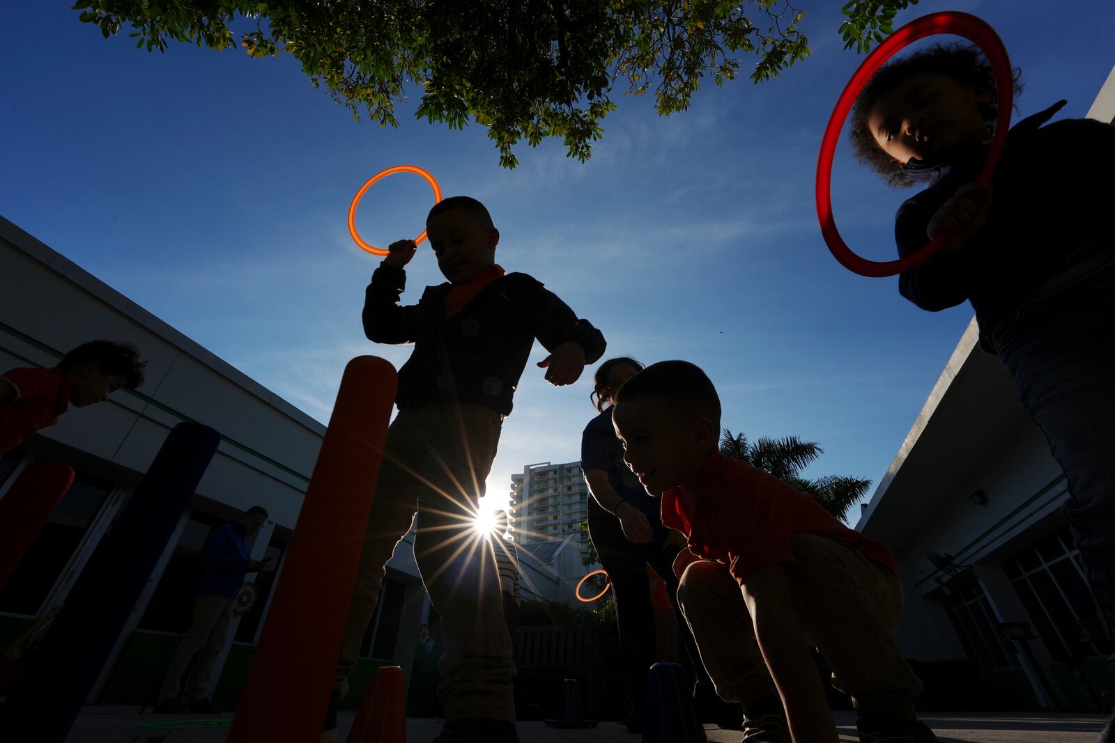 FILE - Children play during aftercare for the Head Start program at Easterseals South Florida, Jan. 29, 2025, in Miami. (AP Photo/Rebecca Blackwell, File)