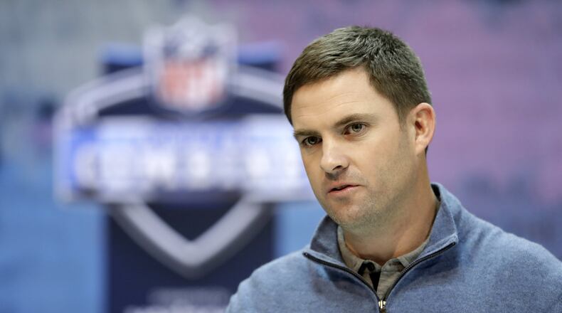 FILE - In this Feb. 27, 2019, file photo, Cincinnati Bengals head coach Zac Taylor speaks during a press conference at the NFL football scouting combine in Indianapolis. (AP Photo/Darron Cummings, File)