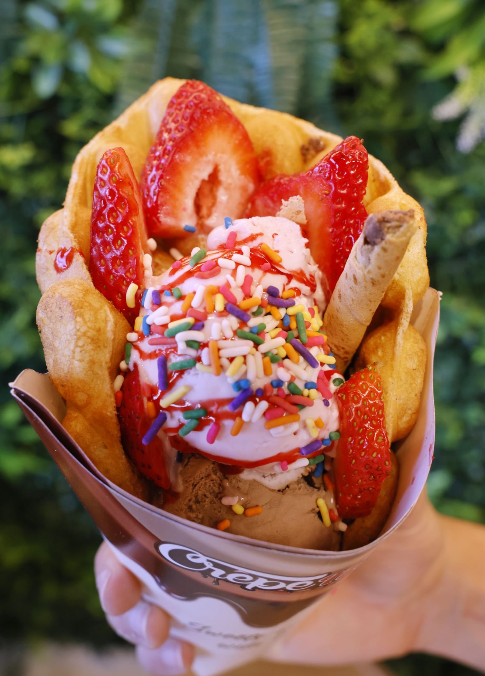 Crêpe N Dip on Tylers Place Blvd. in West Chester Township serves a variety of sweet treats including bubble waffles with gelato, fruit filled crepes, fruit cakes, coffee, shakes and more. NICK GRAHAM/STAFF