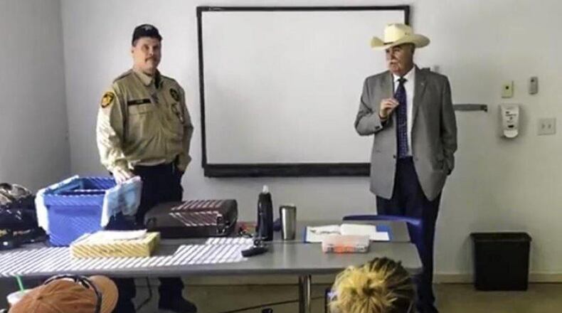 Sheriff Jones speaks to the first CCW class he offered for free to Butler County school employees.