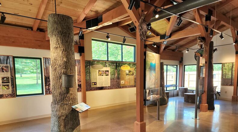Construction was recently completed on the new nature center at Hueston Woods State Park. The new building features interactive displays, aquariums with fish and reptiles, a pollinator habitat and more. NICK GRAHAM/STAFF
