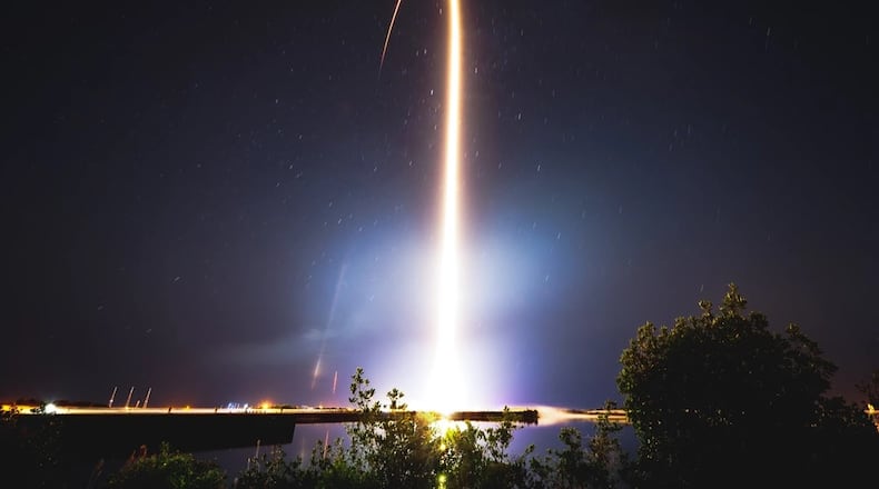 A Falcon 9 Starlink L-21 rocket launches from Cape Canaveral Space Force Station, Fla., March 14, 2021. Photo by Joshua Conti.