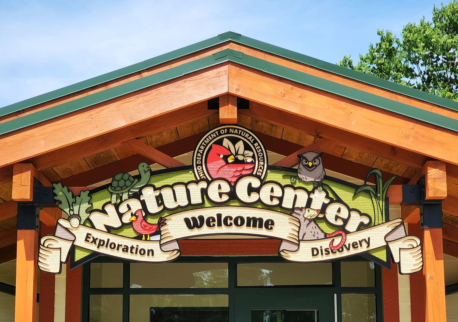 Construction was recently completed on the new nature center at Hueston Woods State Park. The new building features interactive displays, aquariums with fish and reptiles, a pollinator habitat and more. NICK GRAHAM/STAFF