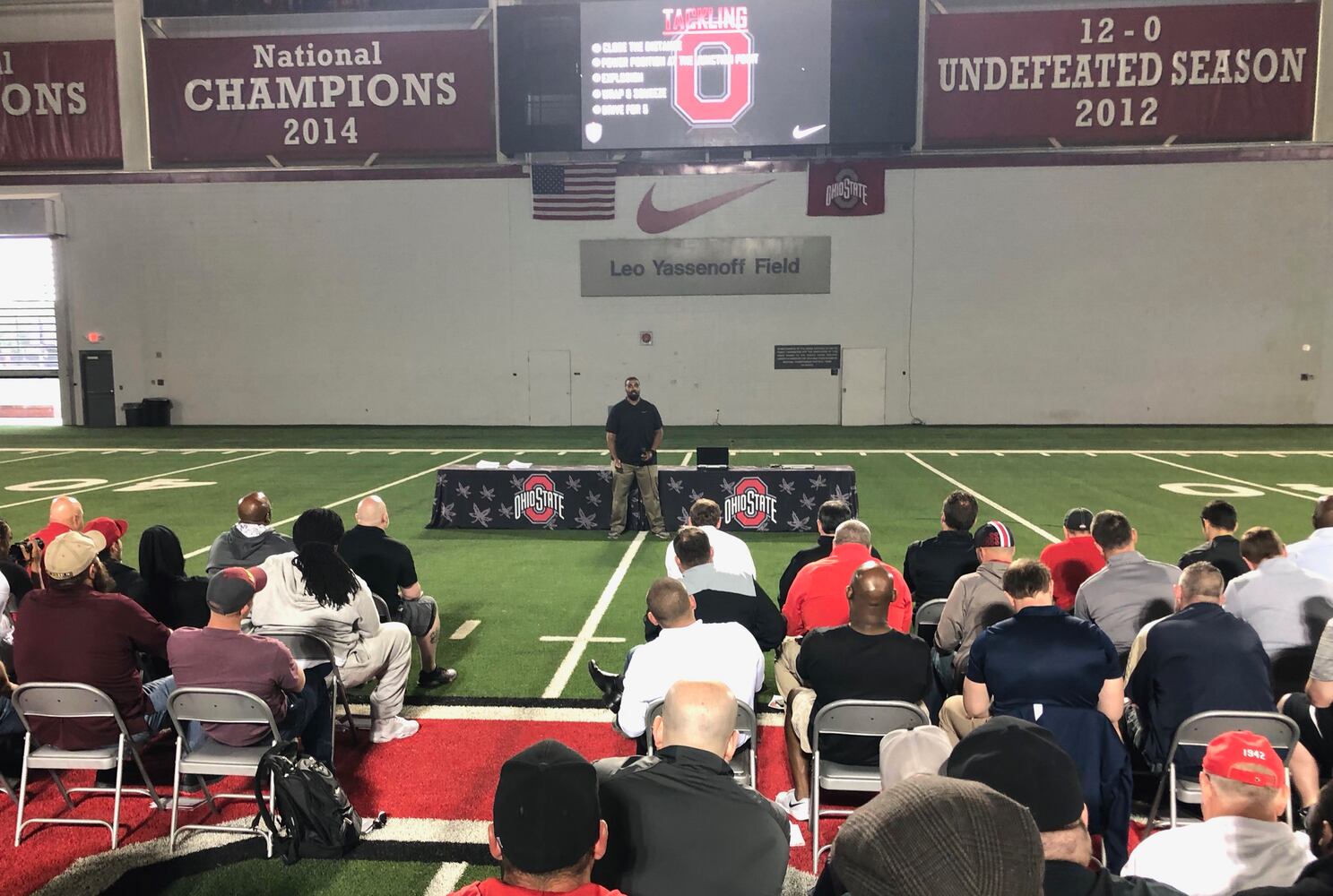 Ohio State football youth tackling clinic 2019