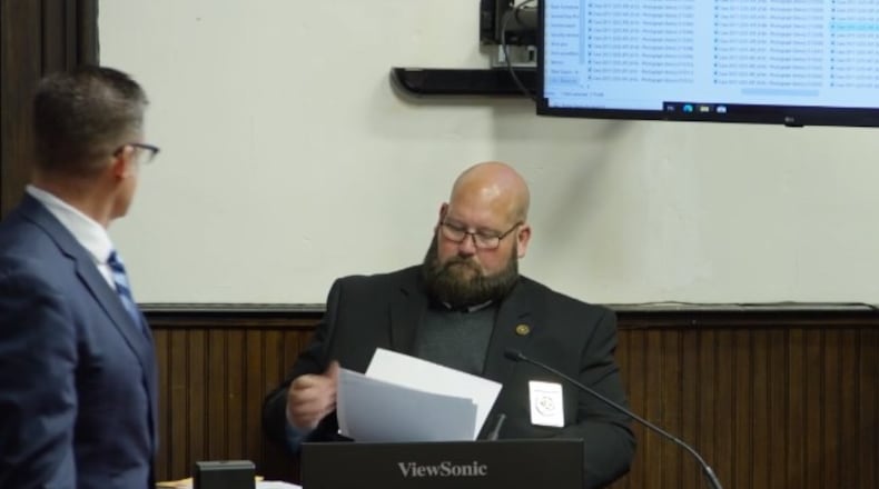 Ohio Bureau of Criminal Investigation Agent Todd Fortner testifies regarding evidence found in May 2017 at Wagner family property. He is testifying in the trial of George Wagner IV in Pike County, who is accused of killing eight members of the Rhoden family in 2016. CONTRIBUTED/WCPO