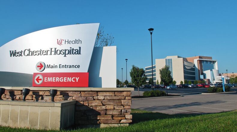 UC Health’s West Chester Hospital in West Chester Twp. The hospital is a level-three trauma center. GREG LYNCH/STAFF