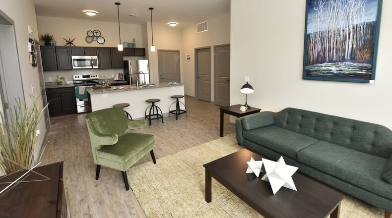 The Marcum Apartments showed this a two-bedroom model when the residential/retail building opened during 2018 in Hamilton. NICK GRAHAM/STAFF