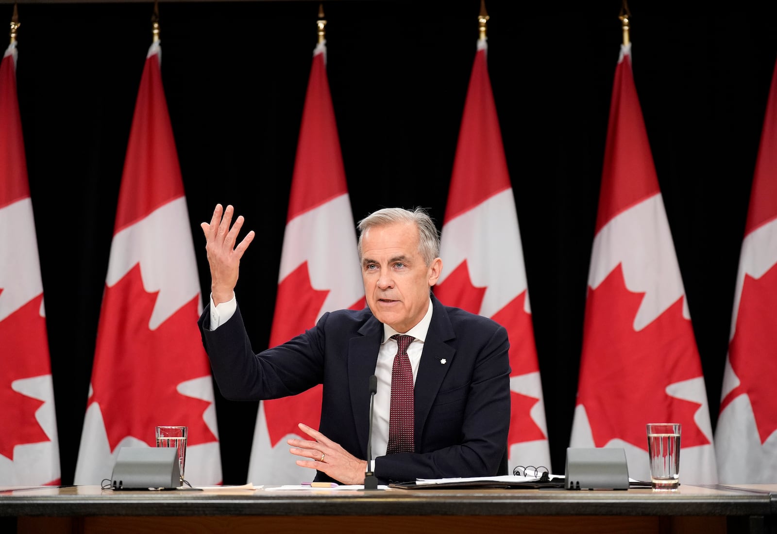 Prime Minister Mark Carney speaks during a news conference in Ottawa, Friday, May 2, 2025. (Adrian Wyld/The Canadian Press via AP)