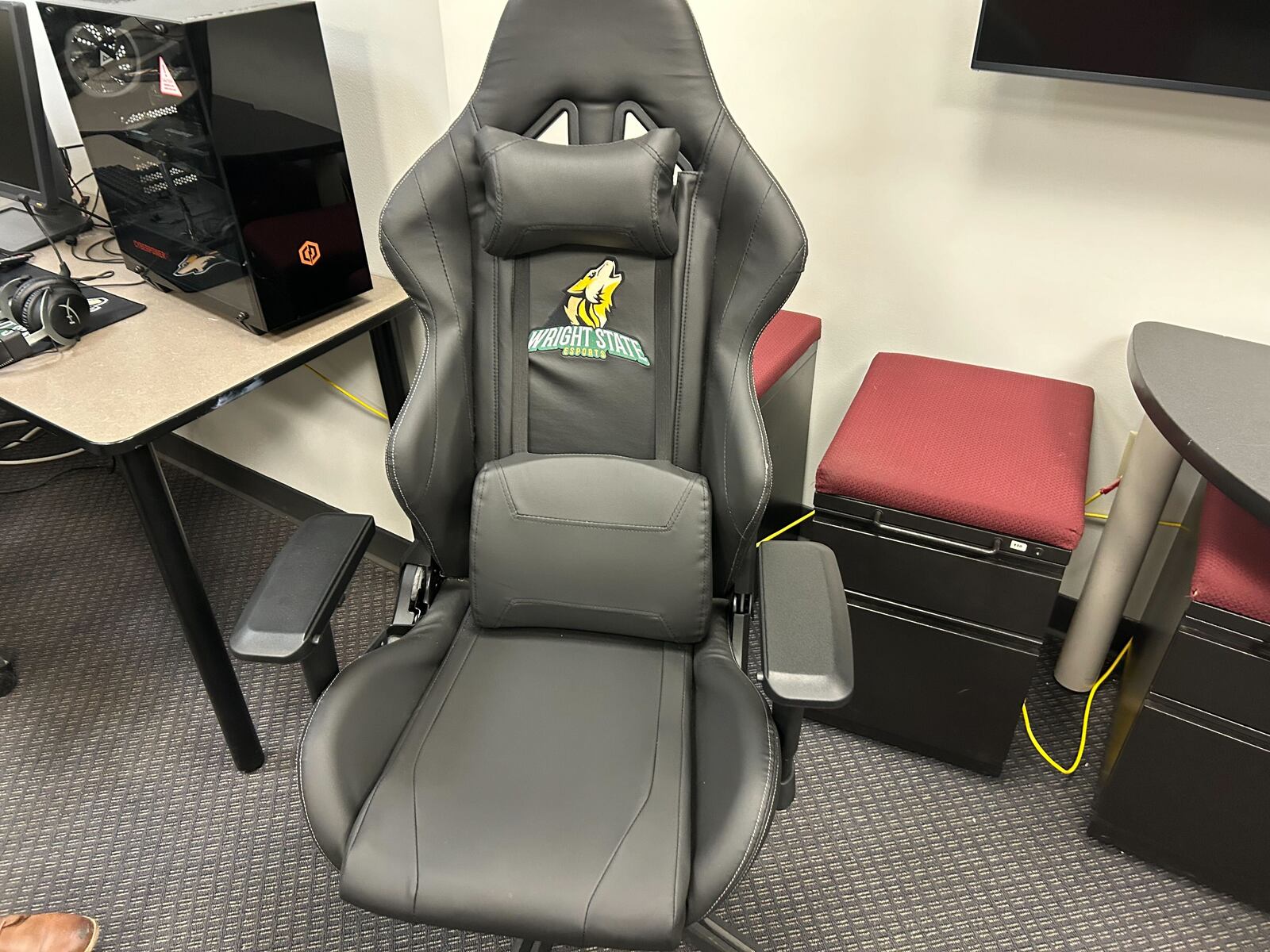 A custom gaming chair made for WSU's esports club. Credit: Alex Cutler