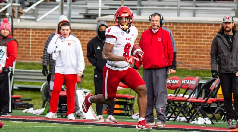 Miami's Kenny Tracy runs the ball during a game last season. Miami Athletics photo