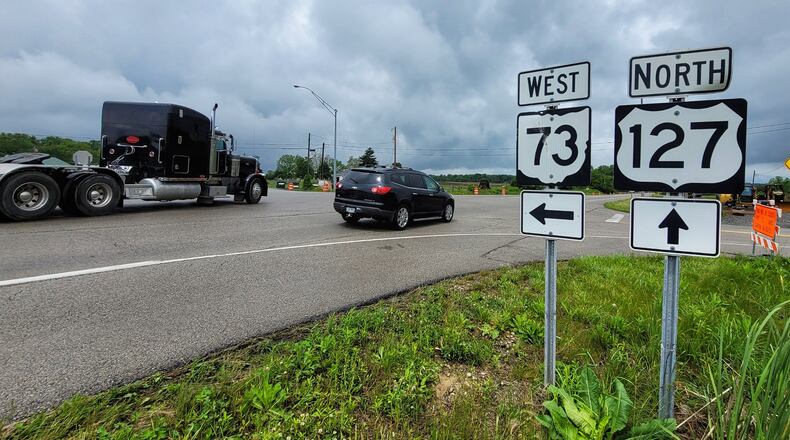 Construction of a roundabout at U.S. 127 and Ohio 73 Milford Twp. will begin next week. NICK GRAHAM/STAFF