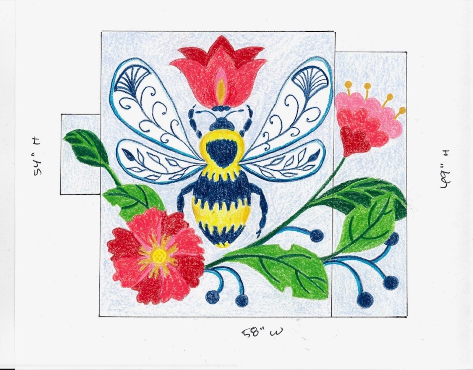 “Busy as a Bee,” designed by Edgewood artist Melissa Peterson, will be featured on a utility box along High Street near Journal Square and "The American Cape" sculpture. It's one of four murals being created in Hamilton this year via StreetSpark, a public arts program that is entering its second decade.