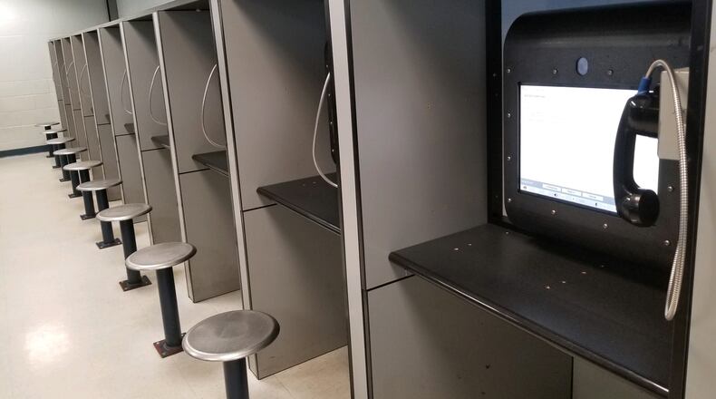 Visitation has been cancelled until further notice at the Butler County Jail . The BCSO uses a video visitation system, but the concern is for the hundreds of family members who gather in the the lobby each weekend for visitation. SUBMITTED