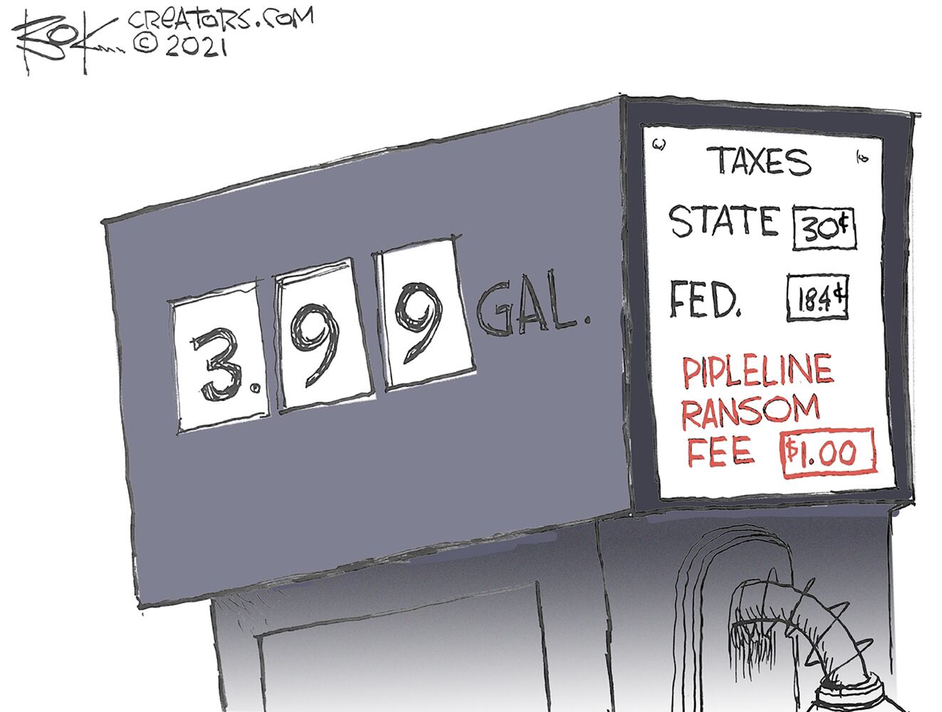 Week in cartoons: Facebook ban, pipeline ransom and more