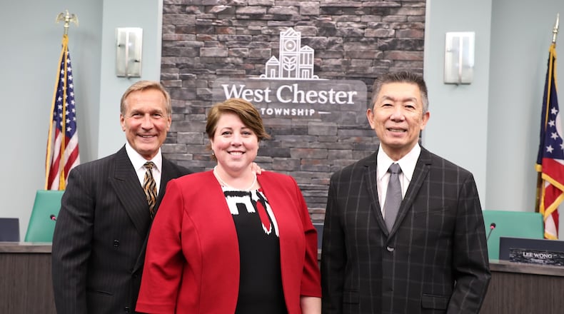 West Chester Twp. Board of Trustees Mark Welch, Ann Becker and Lee Wong. CONTRIBUTED
