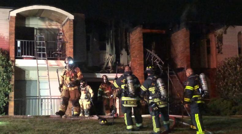 An apartment fire in West Chester Twp. broke out overnight, damaging at least two units. Several fire departments responded to help put out the blaze. SCOTT WEGENER/WCPO