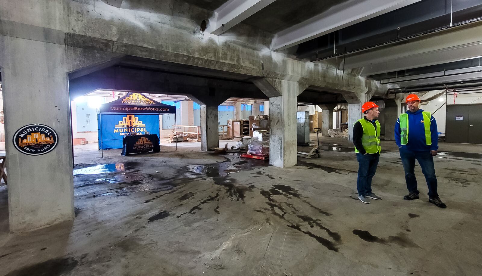 During a media tour Friday, April 30, 2021 of Spooky Nook Sports Champion Mill in Hamilton it was announced that Municipal Brew Works will be expanding adding a second location inside Spooky Nook Sports in the convention and hotel side of the project. NICK GRAHAM / STAFF