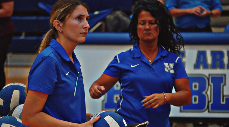 Hamilton girls volleyball coach Veda Reister is in her first season at the helm. CHRIS VOGT / CONTRIBUTED