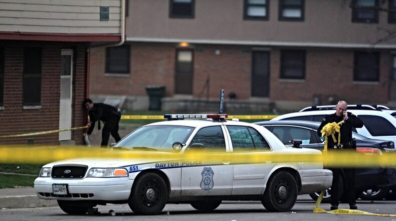 Dayton police continue to investigate the fatal shooting of a 14-year-old James Banks Jr. on the 3000 block of Wexford Place on Tuesday, March 28, 2107. Officials said the shooting was a result of a robbery attempt. Police have arrested Jalyn Simmons, 21, with aggravated murder and aggravated robbery in connection to James’ death. JIM NOELKER / STAFF