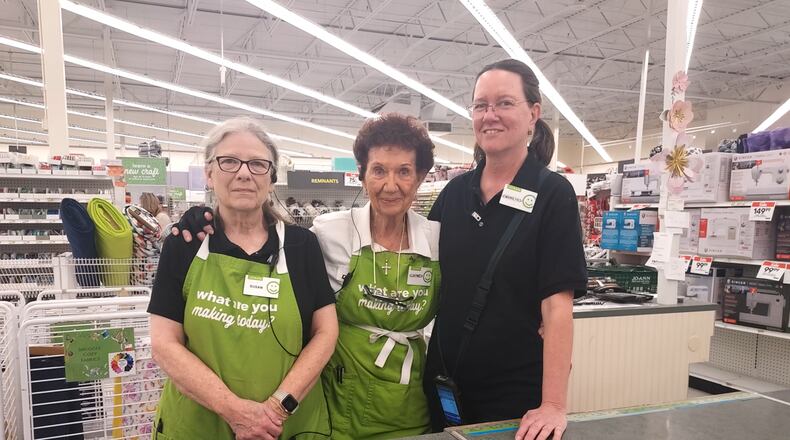 The 101-year-old Jayne Burns works at Jo-Ann Fabric in Mason, and her co-workers say her energy is contagious. CONTRIBUTED