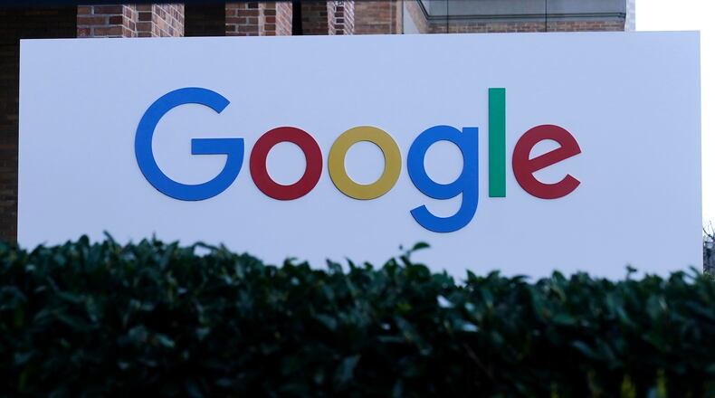 FILE - A Google sign is displayed at the company's office in San Francisco, April 12, 2023. (AP Photo/Jeff Chiu, File)