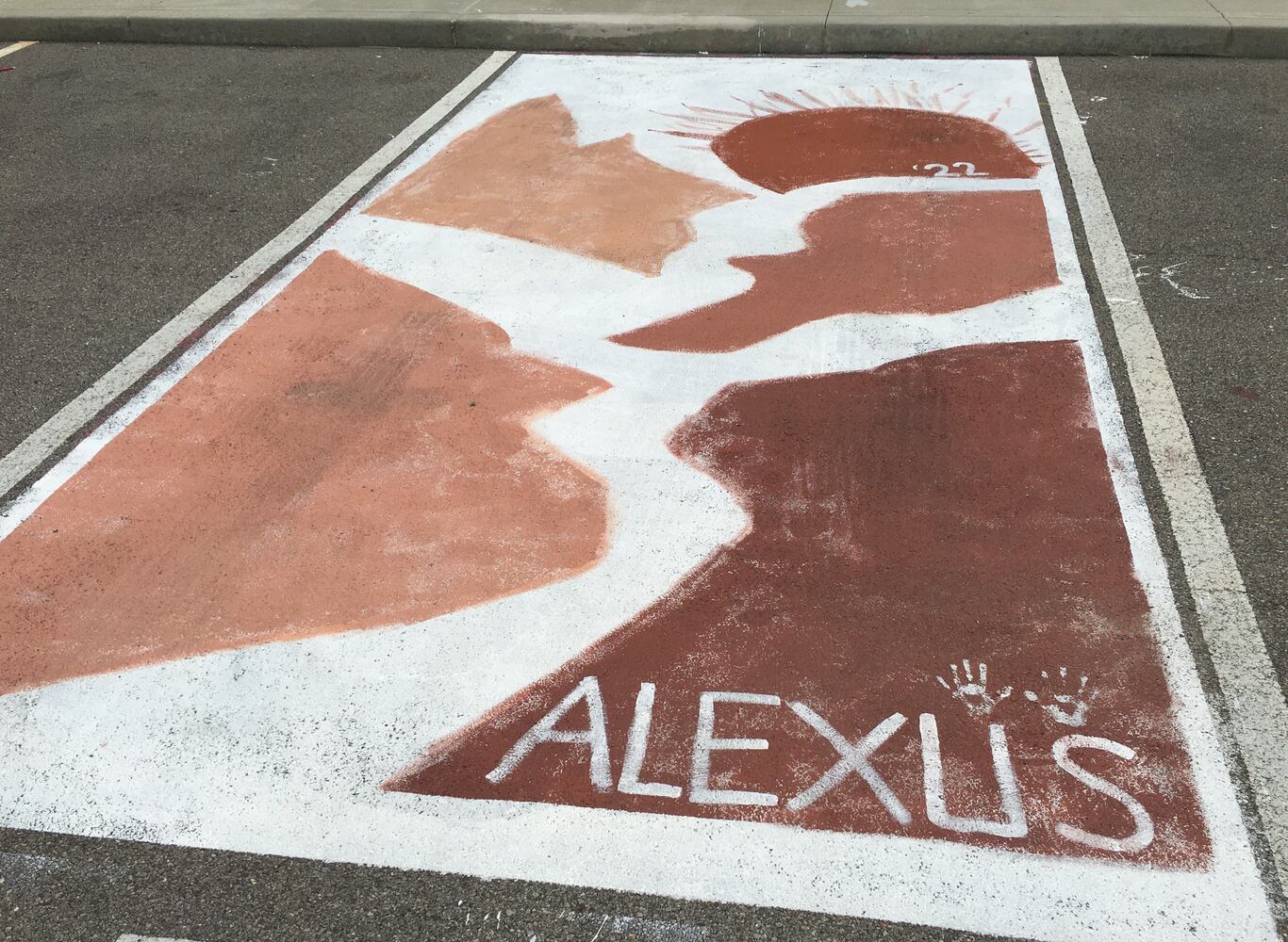 Middletown High School Seniors painted their parking lot spaces for the '21-22 school year.