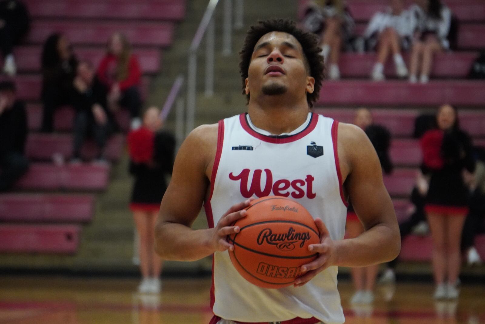 Lakota West's Tyson Davis prepares for a free throw attempt against Oak Hills on Friday night at Fairfield Arena. Chris Vogt/CONTRIBUTED