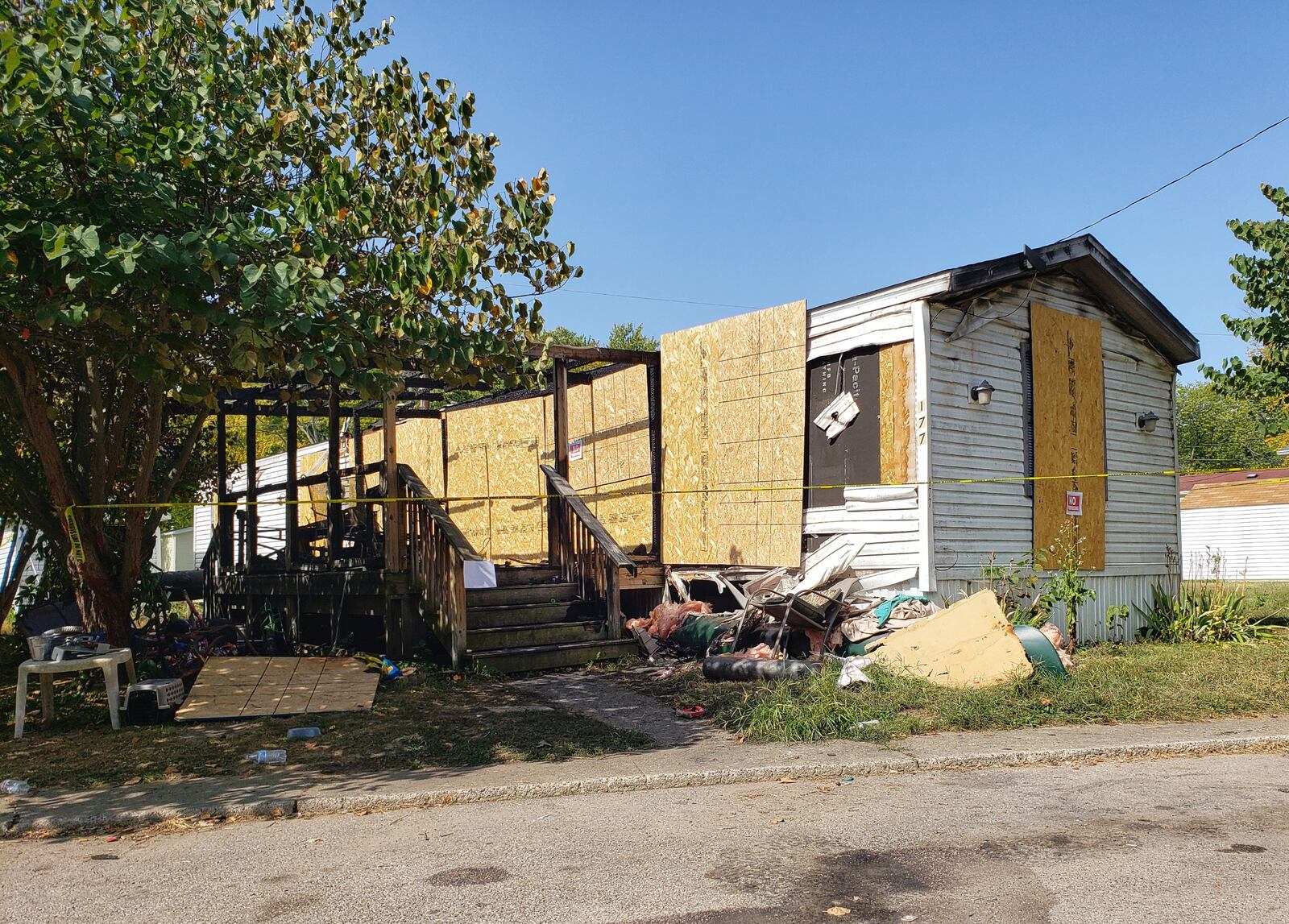 Emergency crews were called to the Catalina Trailer Park, 6501 Germantown Road, for a structure fire about 8:06 p.m. on Sunday, Sept. 20, 2020. One make was killed in the fire. NICK GRAHAM / STAFF
