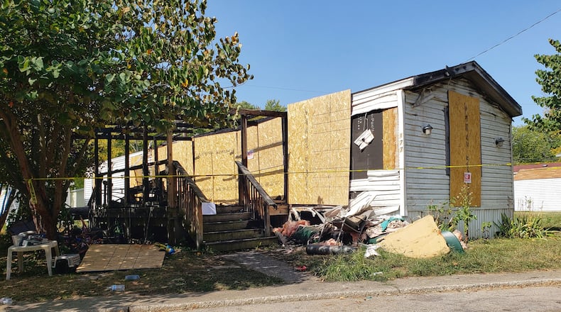 Emergency crews were called to the Catalina Trailer Park, 6501 Germantown Road, for a structure fire about 8:06 p.m. on Sunday, Sept. 20, 2020. One make was killed in the fire. NICK GRAHAM / STAFF
