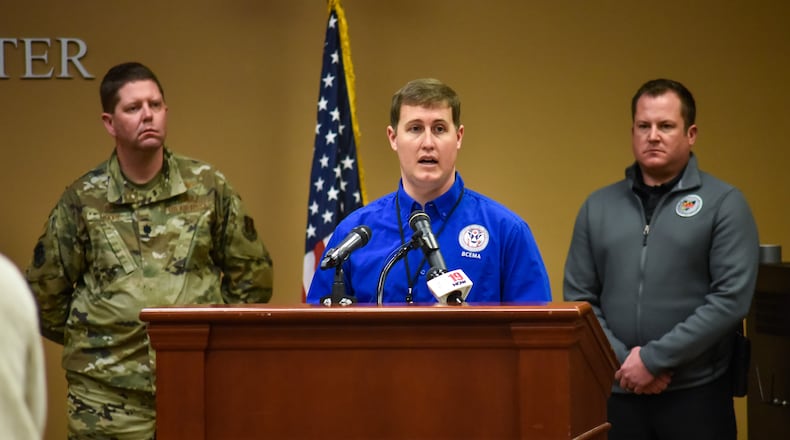 Butler County Emergency Management Agency director Matt Haverkos speaks during a press conference regarding coronavirus (COVID-19) Friday morning, April 3 in Hamilton.