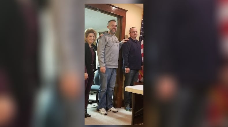 Jennifer Gross, Jason Marlow and Eric Holter were recently inducted into the West Chester VFW Post 7696. Gross is a retired Air Force Lt. Colonel and the first active female member to join the post.