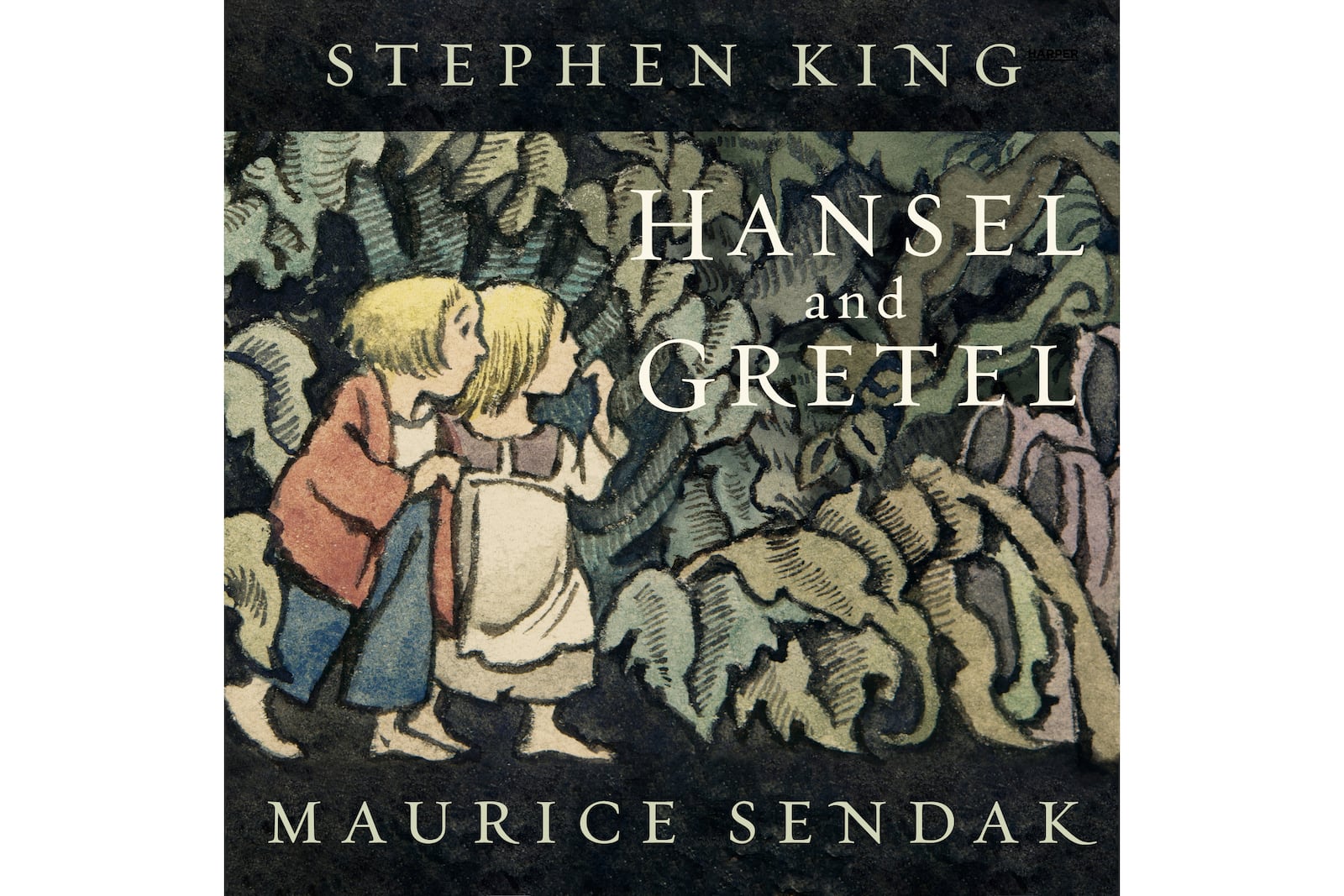 This cover image released by HarperCollins shows a reimagining of "Hansel and Gretel" by Stephen King with illustrations by Maurice Sendak. (HarperCollins via AP)