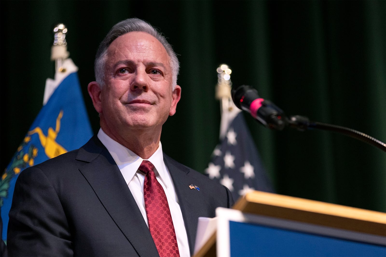 FILE - Clark County Sheriff and Nevada Gov.-elect Joe Lombardo gives a victory speech during a news conference, Nov. 14, 2022, in Las Vegas. (AP Photo/Ellen Schmidt, File)
