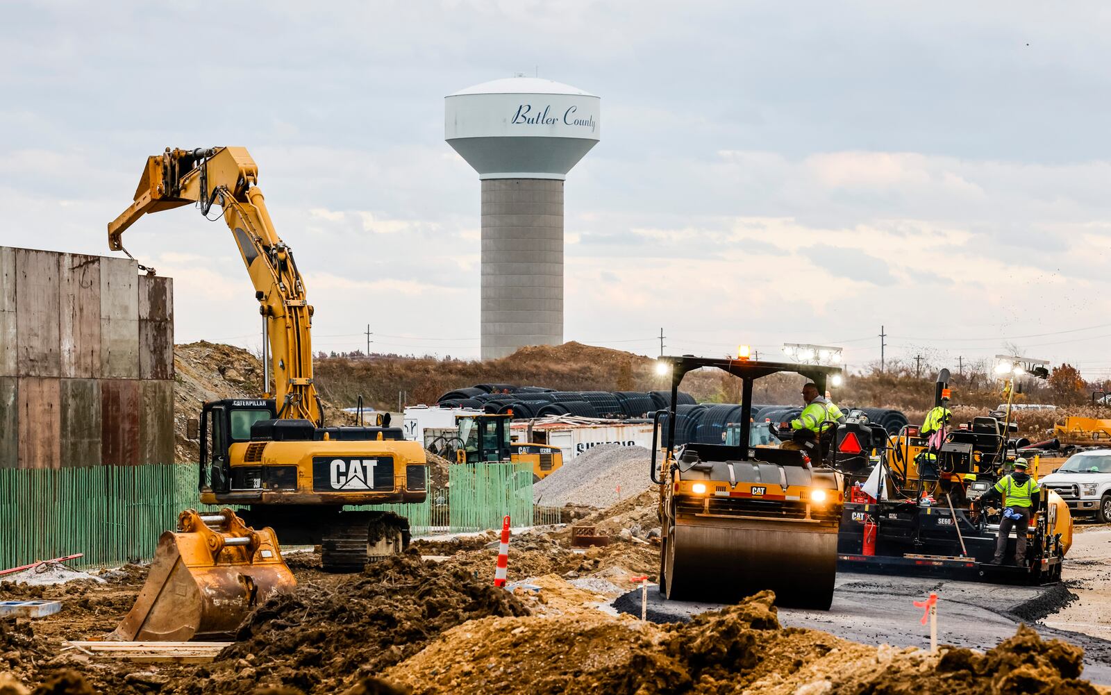 Construction continues on the OH 129, Liberty Way and I-75 interchange modification Wednesday, Nov. 17, 2021 in Liberty Township. NICK GRAHAM / STAFF