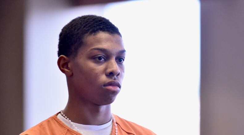 Kameron Tunstall, 18, charged with murder for the shooting death of Jaraius Gilbert, 13, was back in Butler County Common Pleas Court today. NICK GRAHAM/STAFF